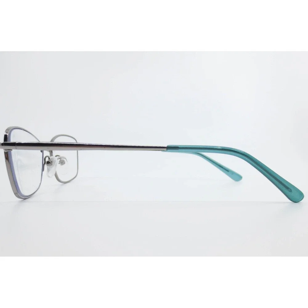 White Mountain WM 20210 GR Gunmetal Teal Rectangular Eyeglass Frames 52-16-140